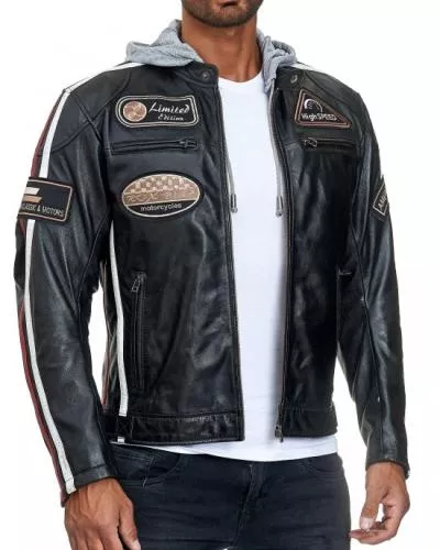 Vintage Leder Motorradjacke Retro